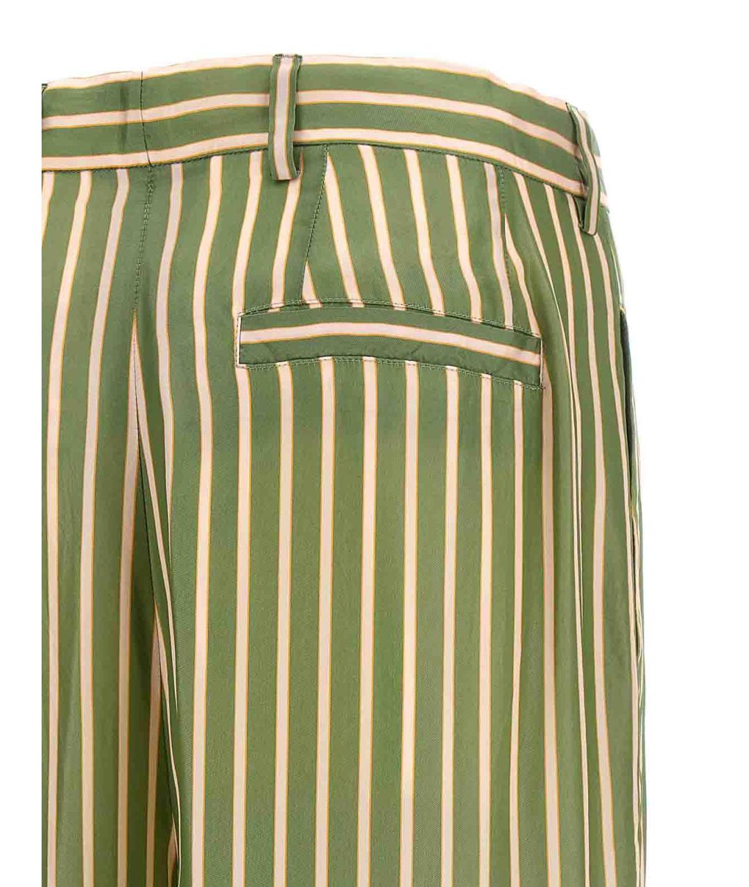 DRIES VAN NOTEN Зеленые вискозные брюки широкие, фото 4
