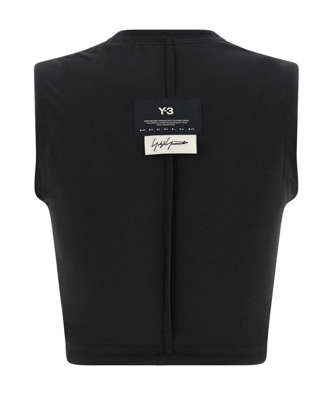 Y-3 Черная полиэстеровая майка, фото 2