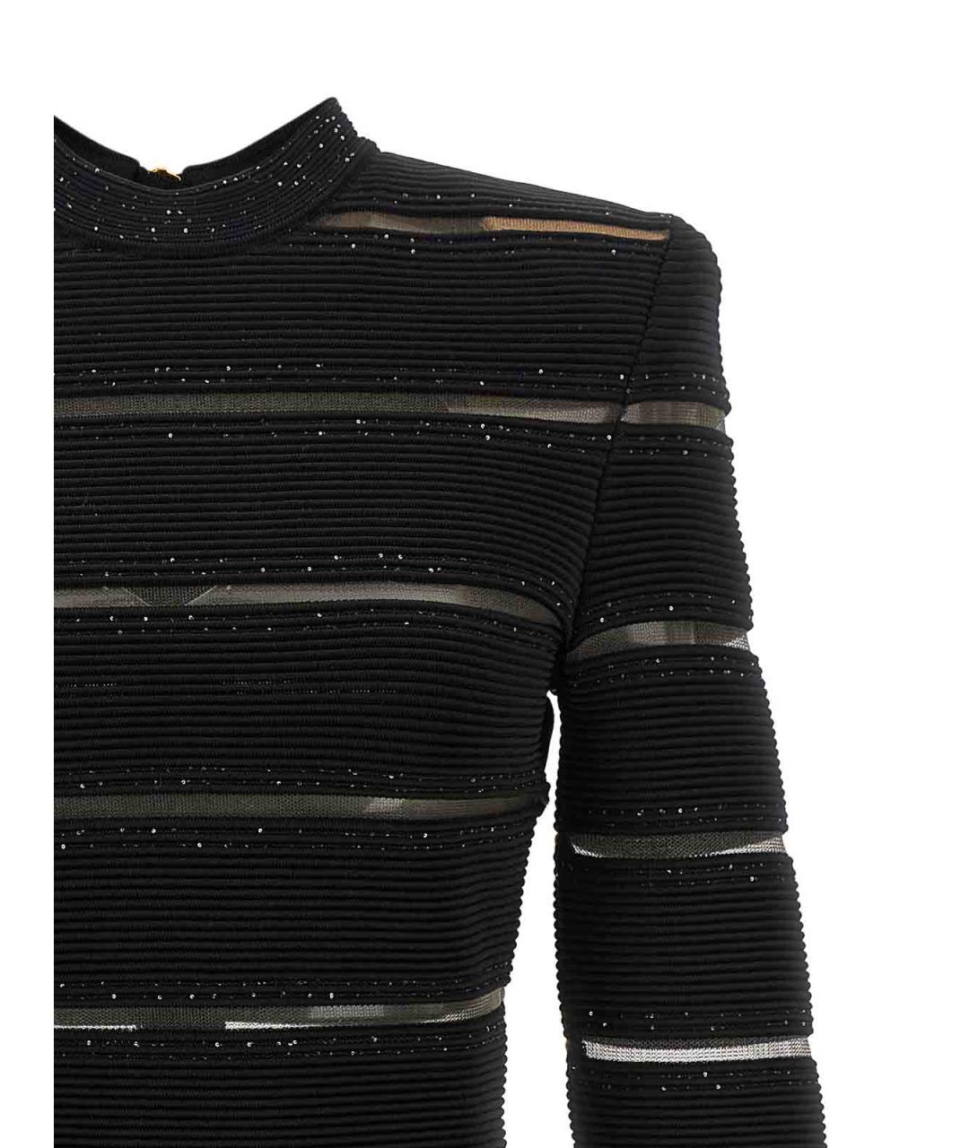 BALMAIN Черное вискозное повседневное платье, фото 3