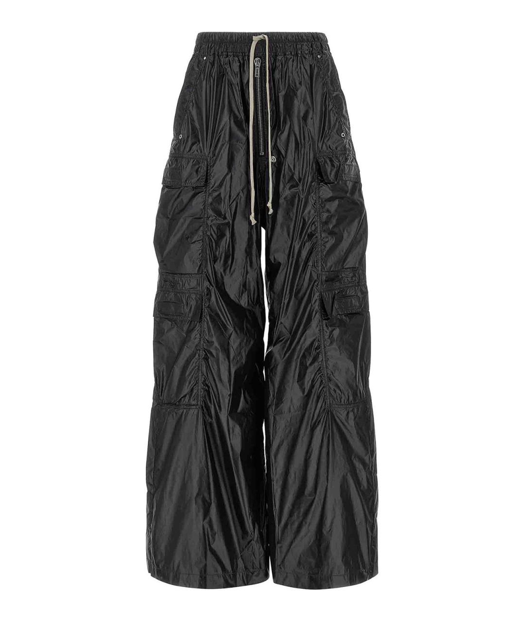 RICK OWENS DRKSHDW Черные полиамидовые брюки широкие, фото 1