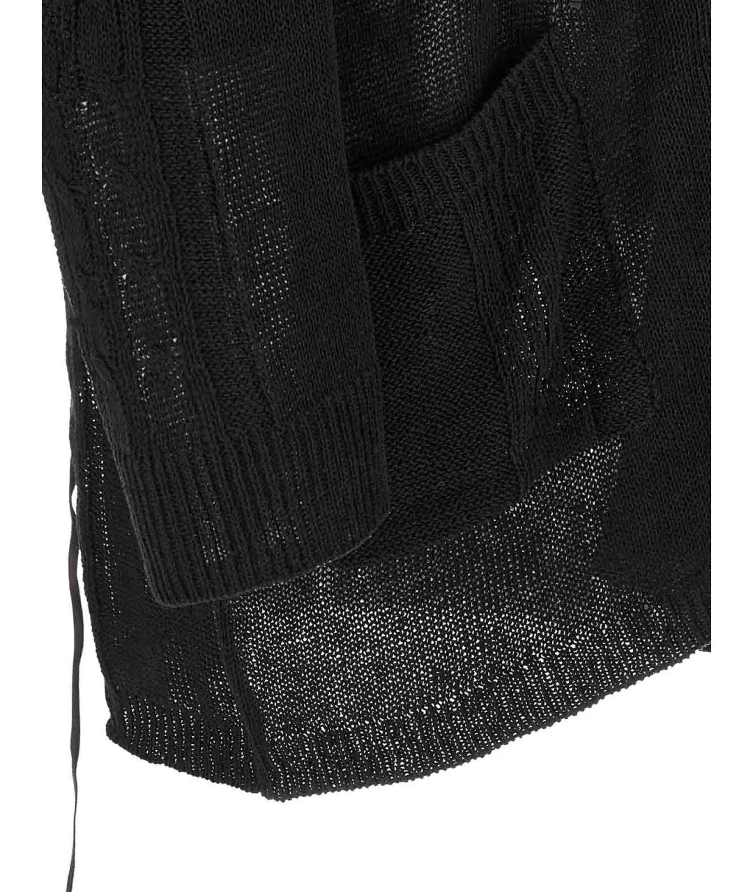 YOHJI YAMAMOTO Черный хлопковый кардиган, фото 4