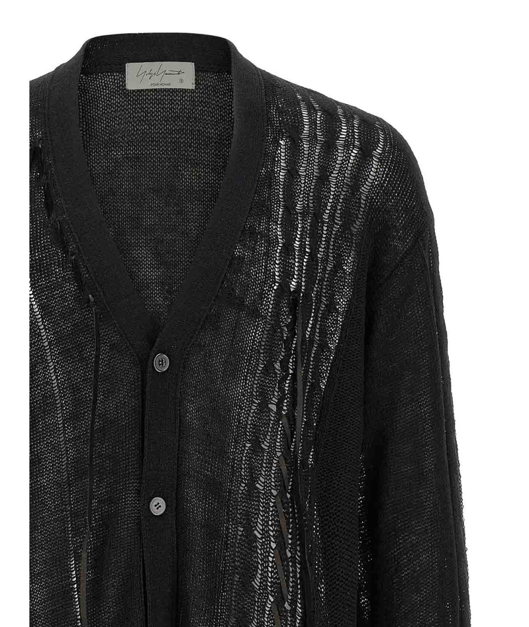 YOHJI YAMAMOTO Черный хлопковый кардиган, фото 3