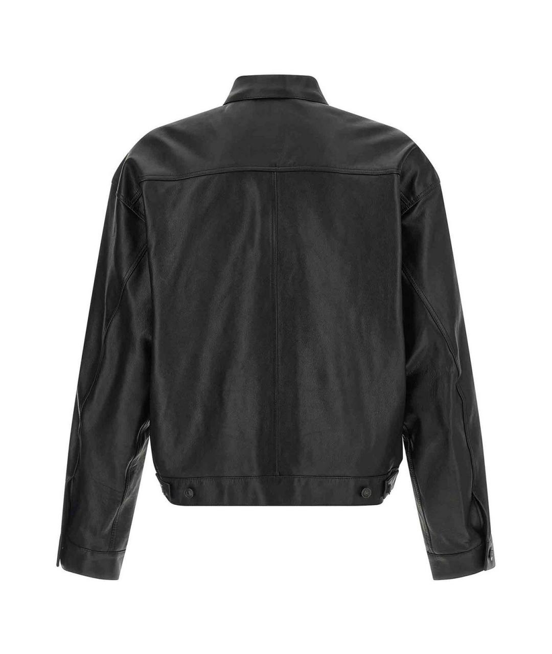 BALENCIAGA Черная кожаная куртка, фото 2
