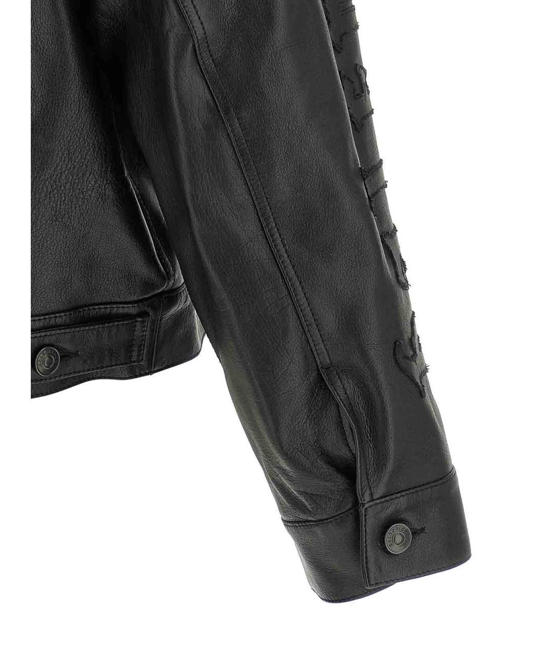 BALENCIAGA Черная кожаная куртка, фото 4