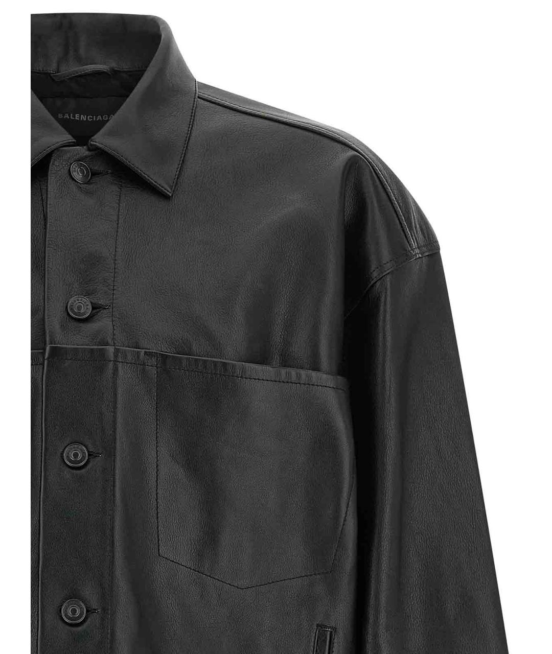 BALENCIAGA Черная кожаная куртка, фото 3