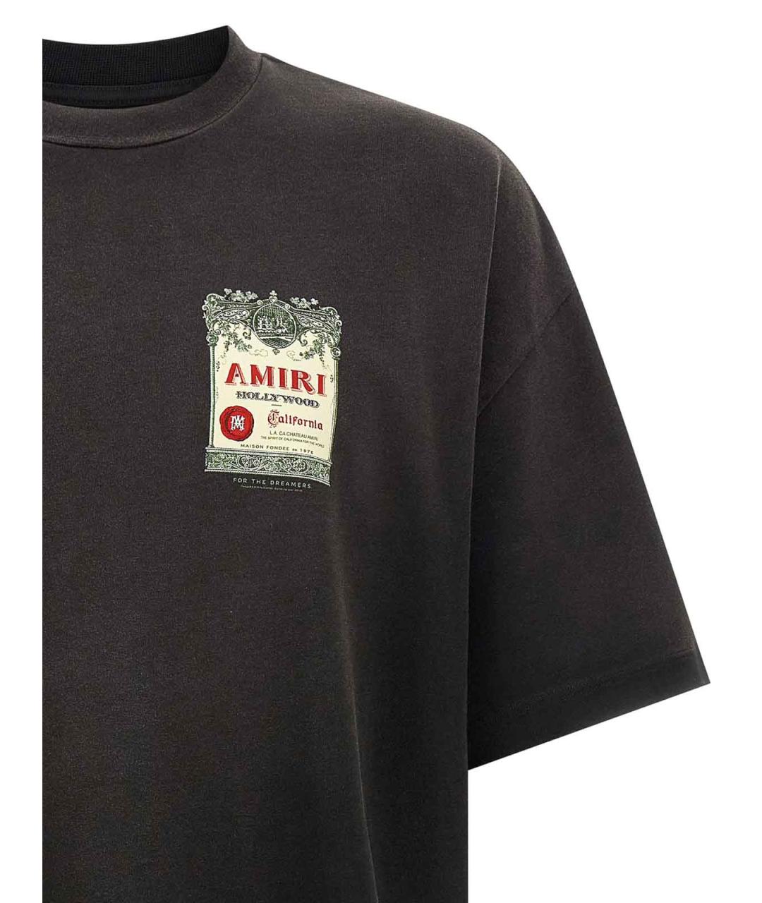 AMIRI Черная хлопковая футболка, фото 3