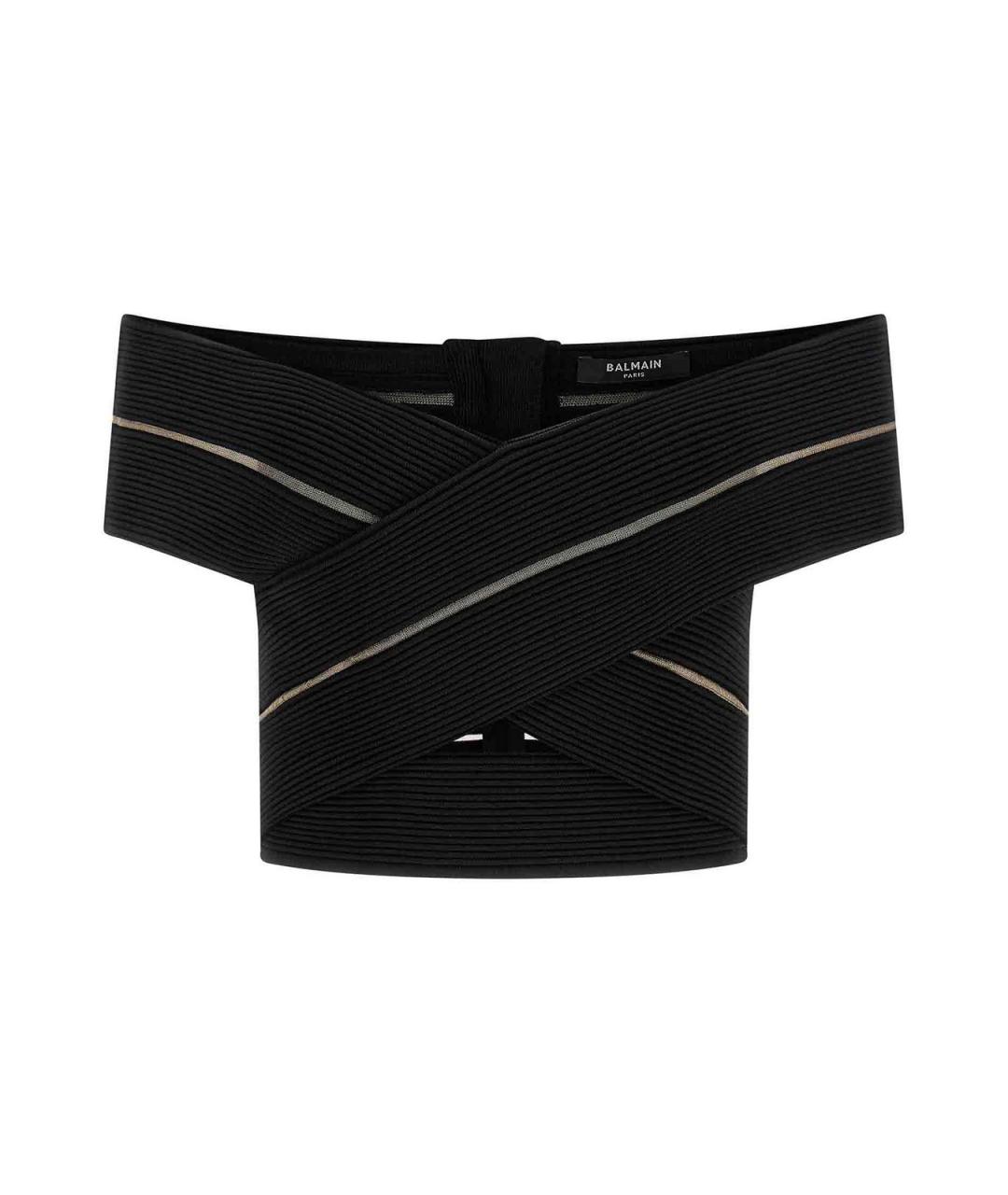 BALMAIN Черная вискозная майка, фото 1