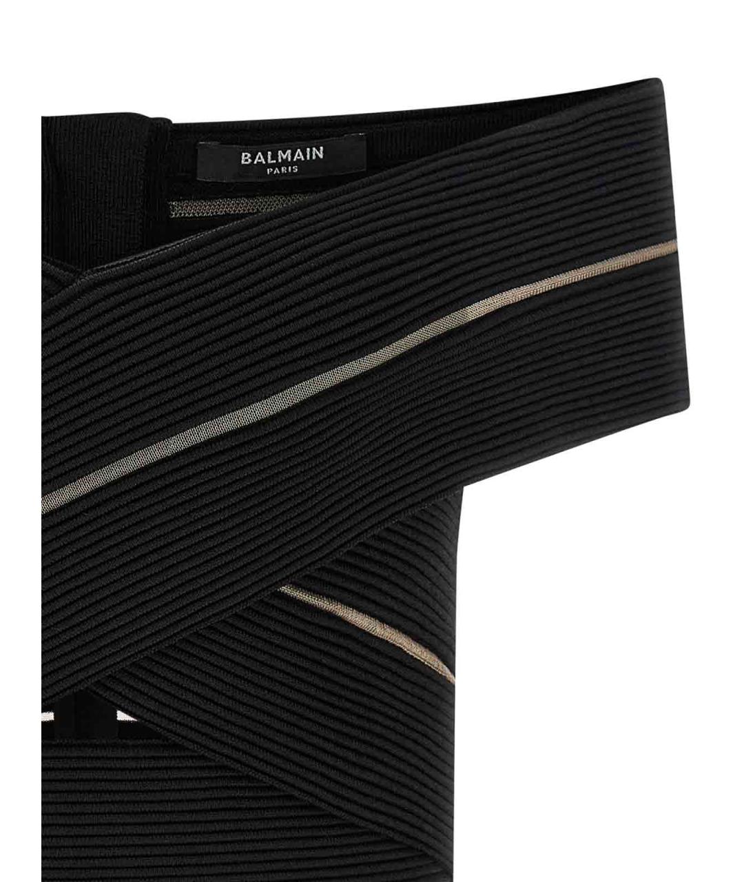 BALMAIN Черная вискозная майка, фото 3