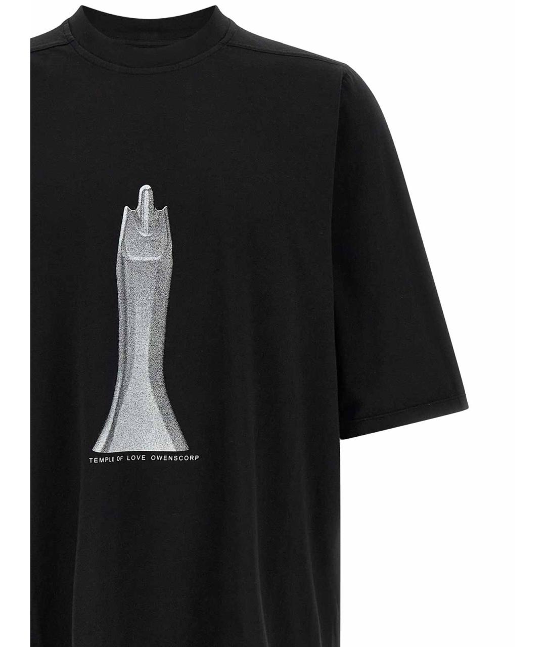 RICK OWENS DRKSHDW Черная хлопковая футболка, фото 3