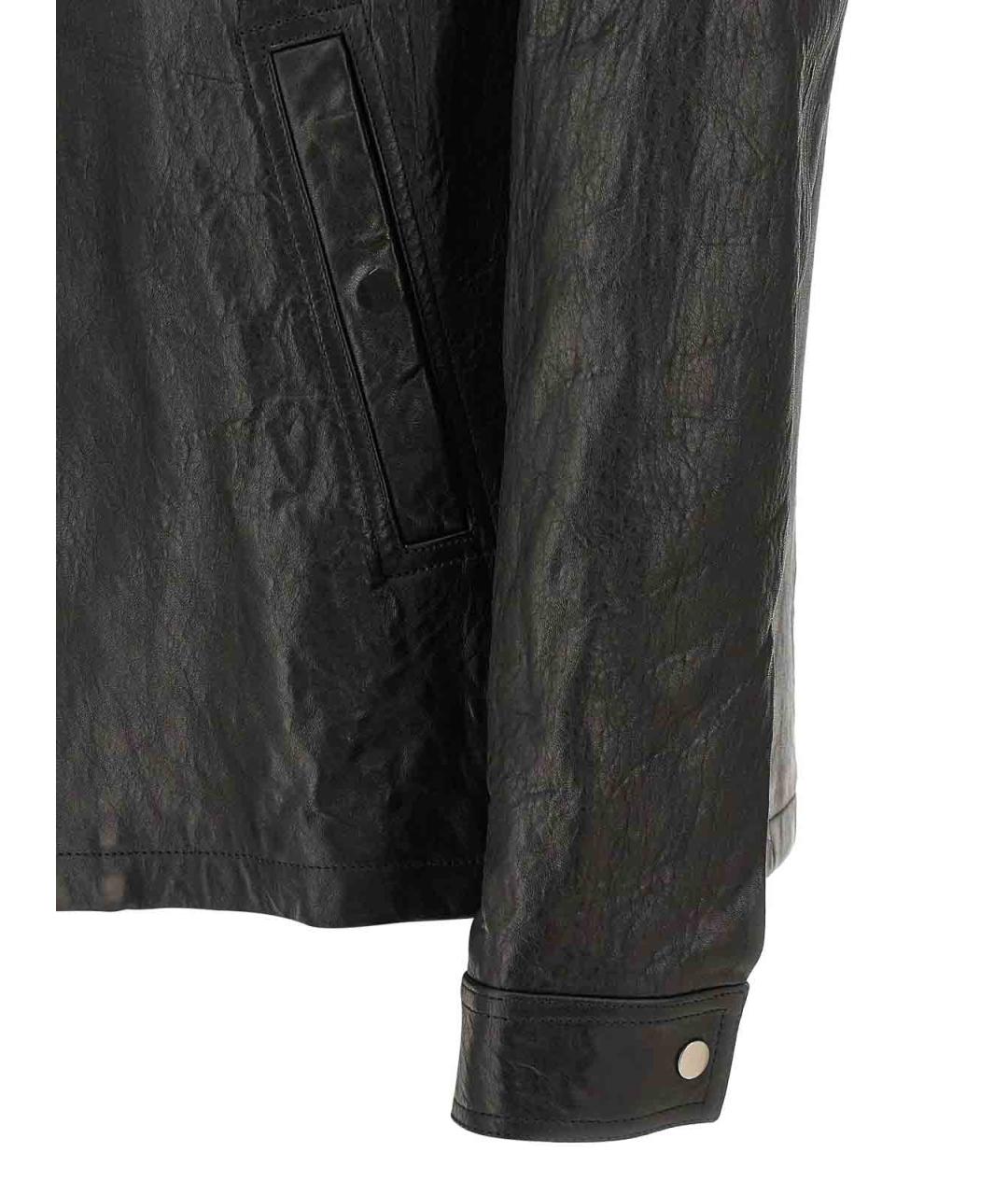 RICK OWENS Черная кожаная куртка, фото 4