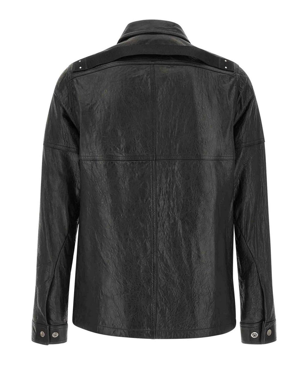 RICK OWENS Черная кожаная куртка, фото 2