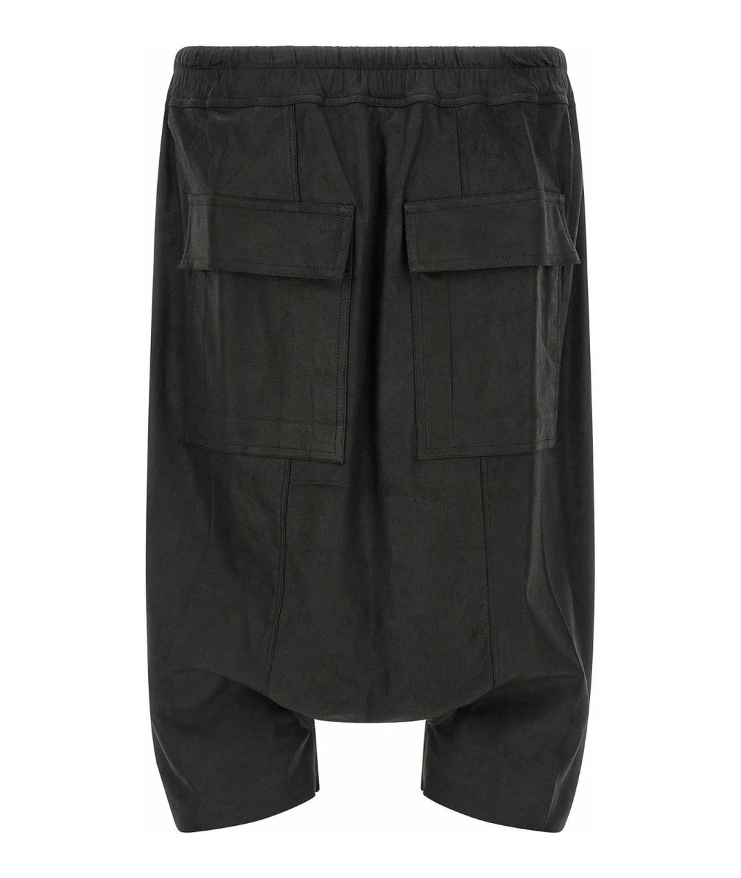 RICK OWENS Черные кожаные шорты, фото 2