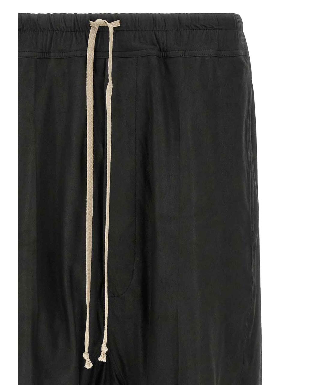 RICK OWENS Черные кожаные шорты, фото 3
