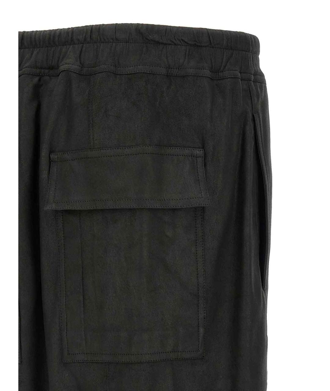 RICK OWENS Черные кожаные шорты, фото 4
