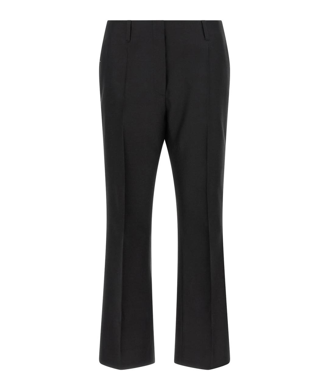 DRIES VAN NOTEN Черные шерстяные прямые брюки, фото 1