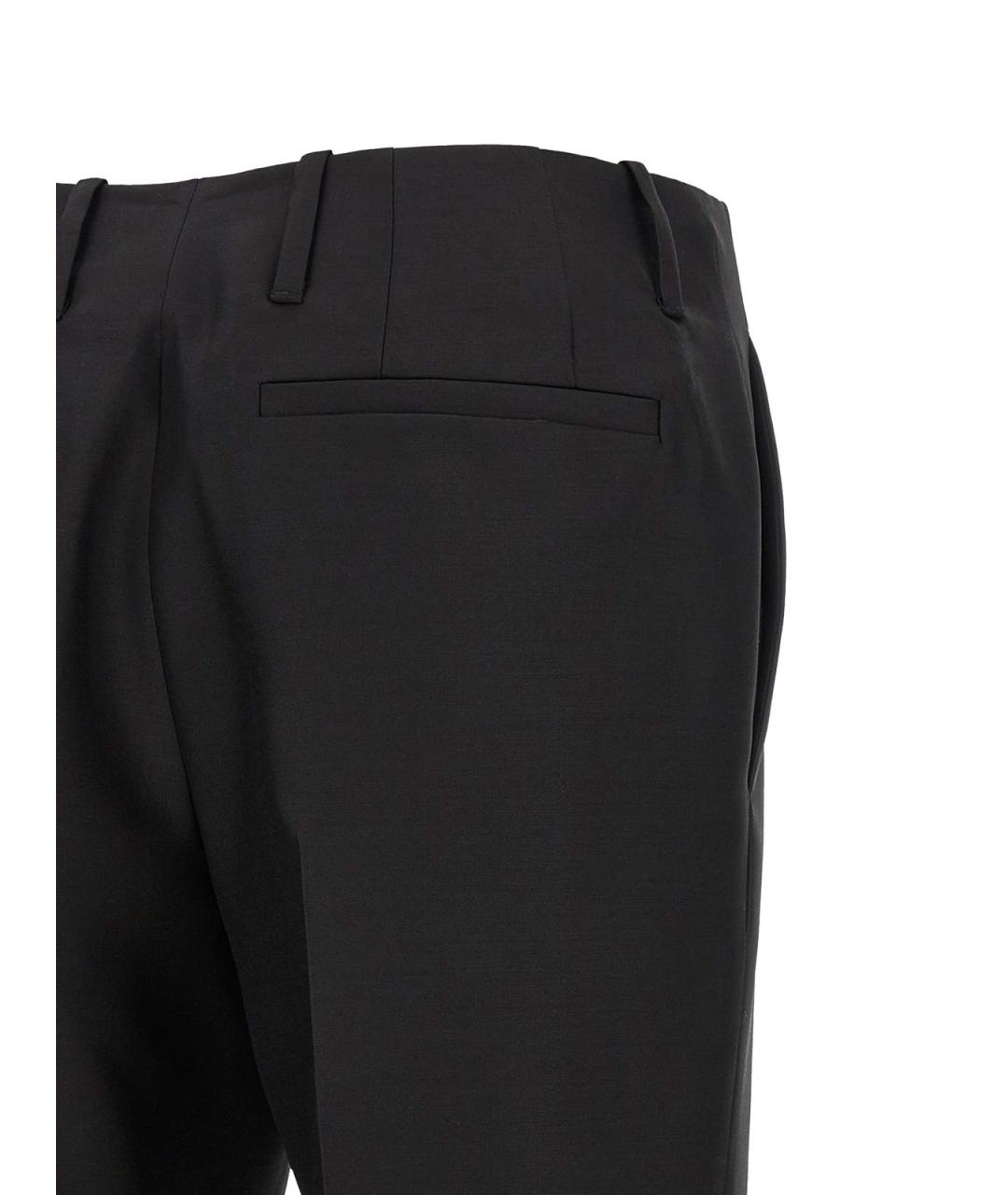 DRIES VAN NOTEN Черные шерстяные прямые брюки, фото 4