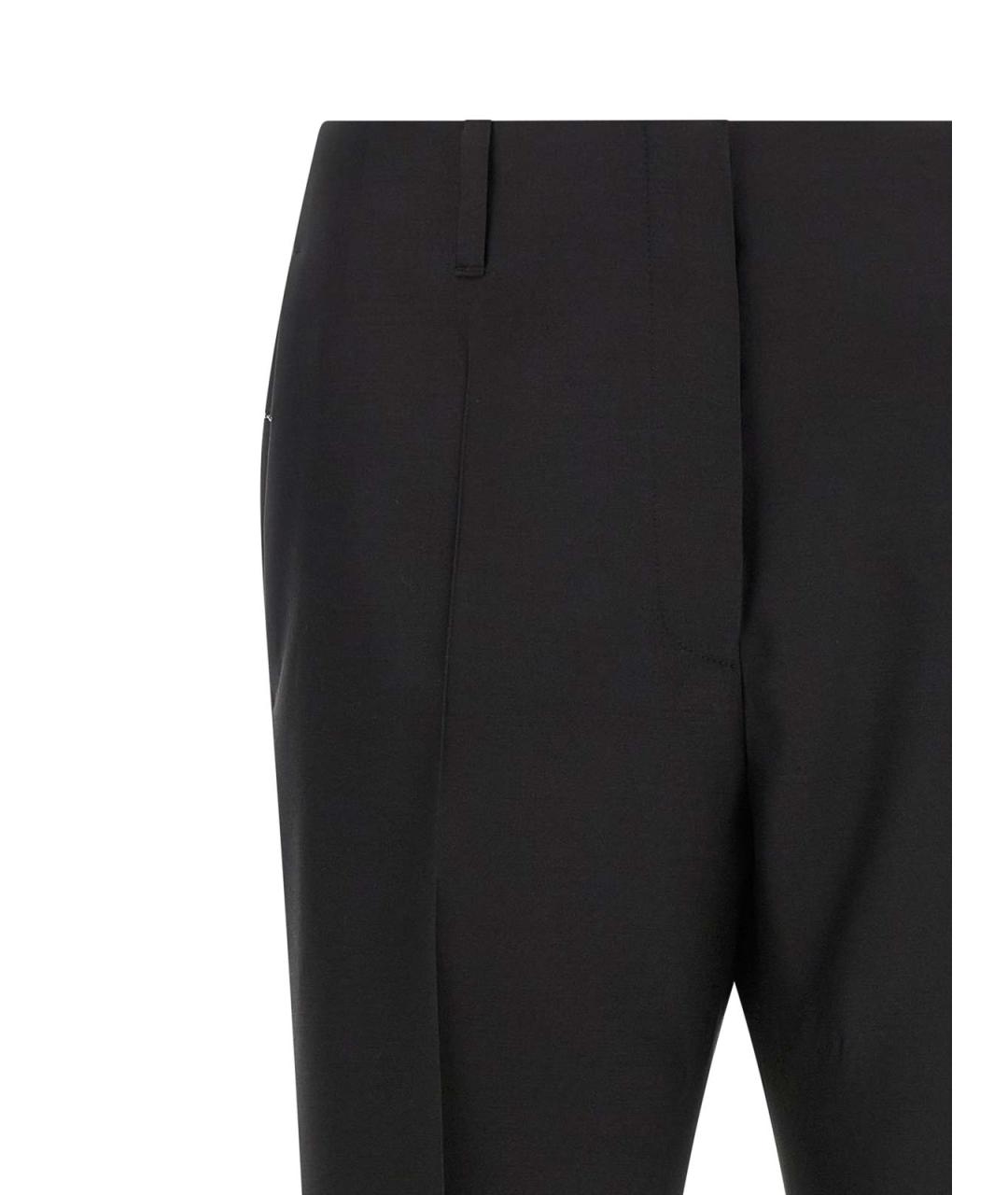 DRIES VAN NOTEN Черные шерстяные прямые брюки, фото 3