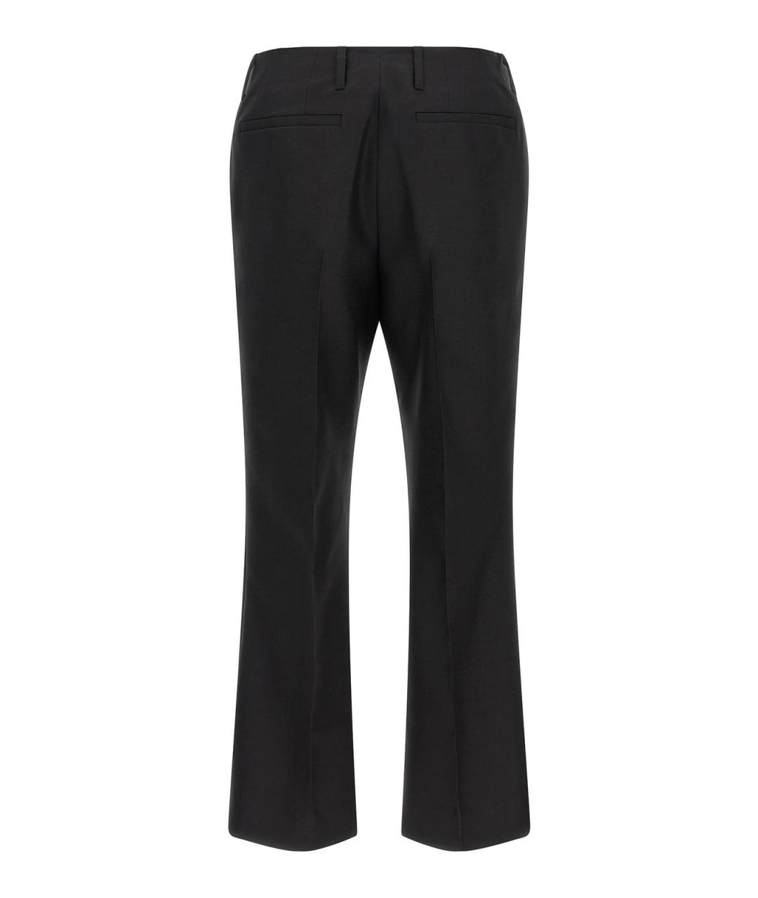 DRIES VAN NOTEN Черные шерстяные прямые брюки, фото 2
