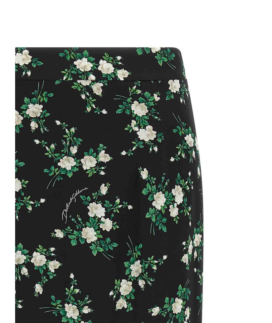 DOLCE&GABBANA Мульти шелковая юбка макси, фото 3