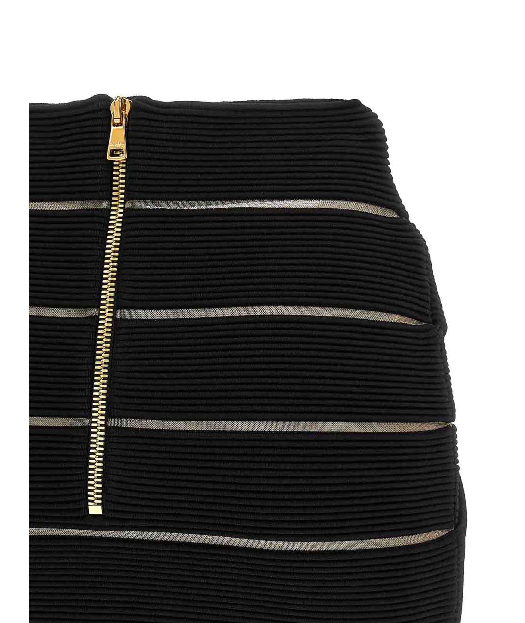 BALMAIN Черная вискозная юбка мини, фото 4