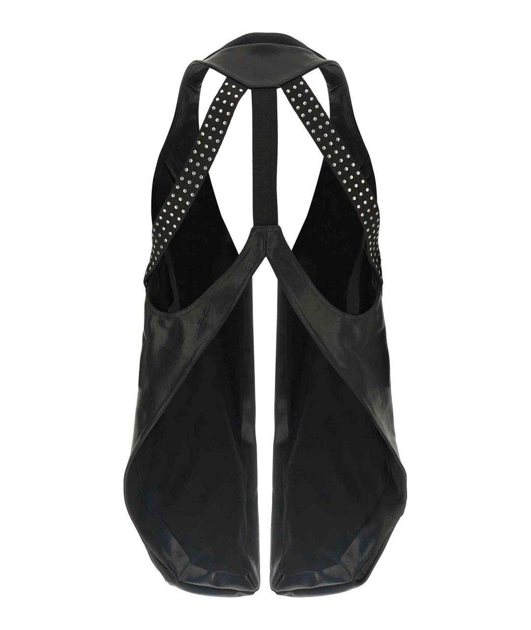 RICK OWENS Черный кожаный жилет, фото 2