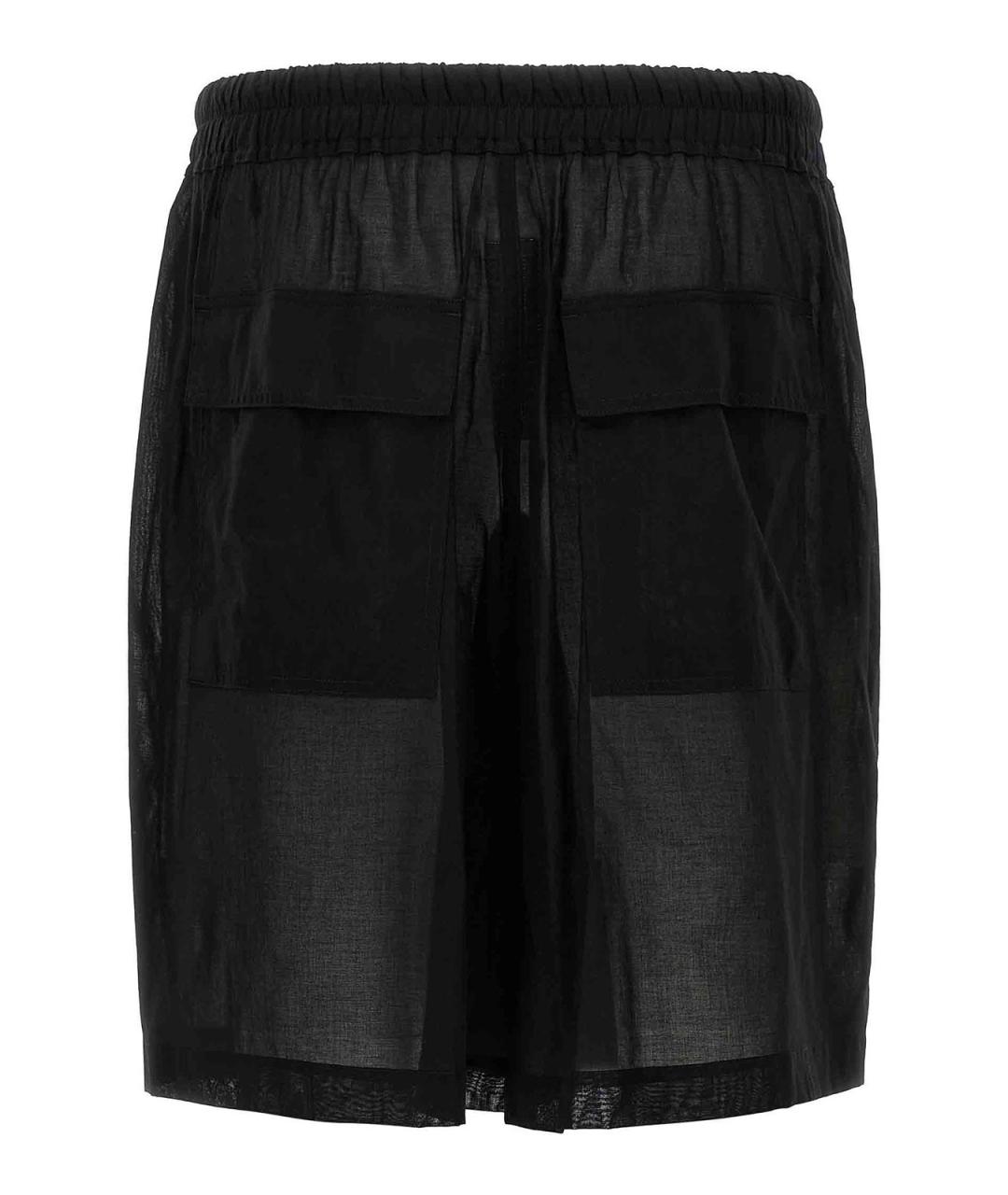 RICK OWENS Черные хлопковые шорты, фото 2