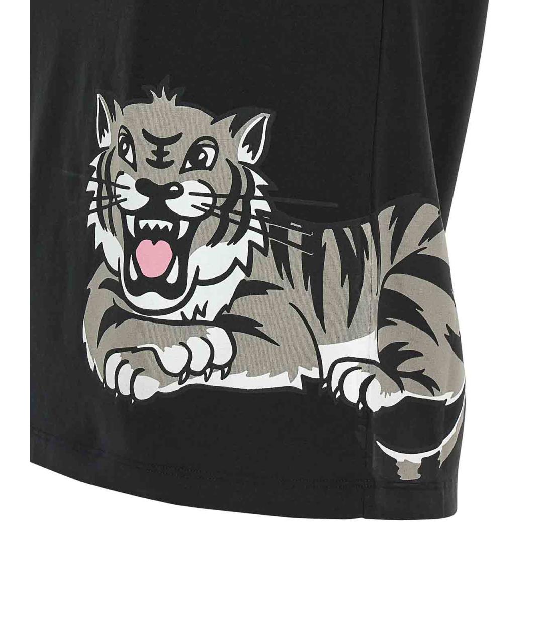 KENZO Черная хлопковая футболка, фото 4