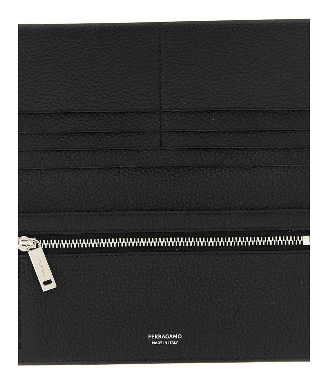FERRAGAMO Черный кожаный кошелек, фото 3