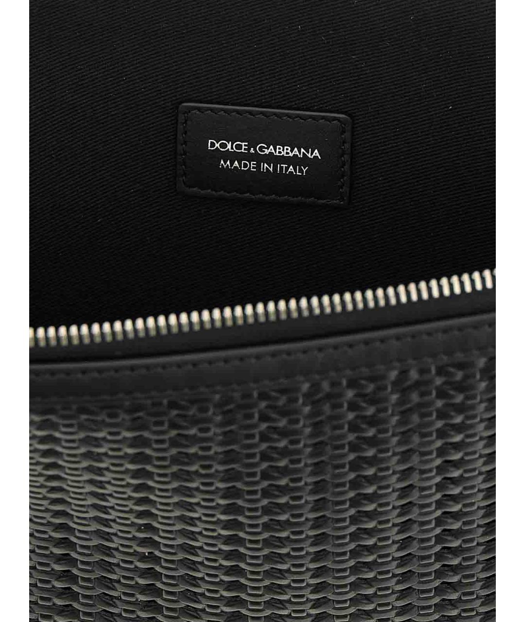 DOLCE&GABBANA Черная кожаная барсетка, фото 4
