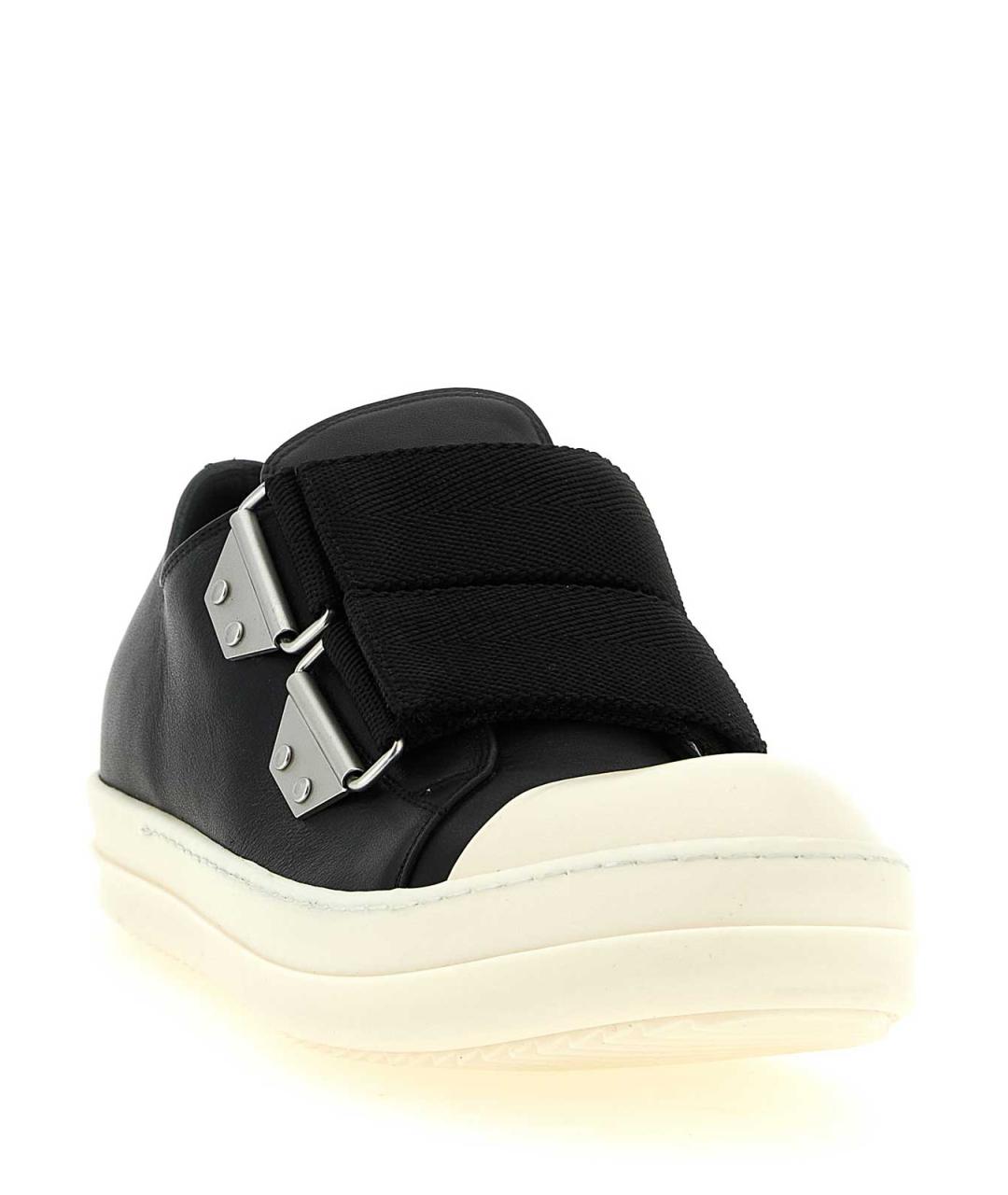 RICK OWENS Черные кожаные низкие кроссовки / кеды, фото 2