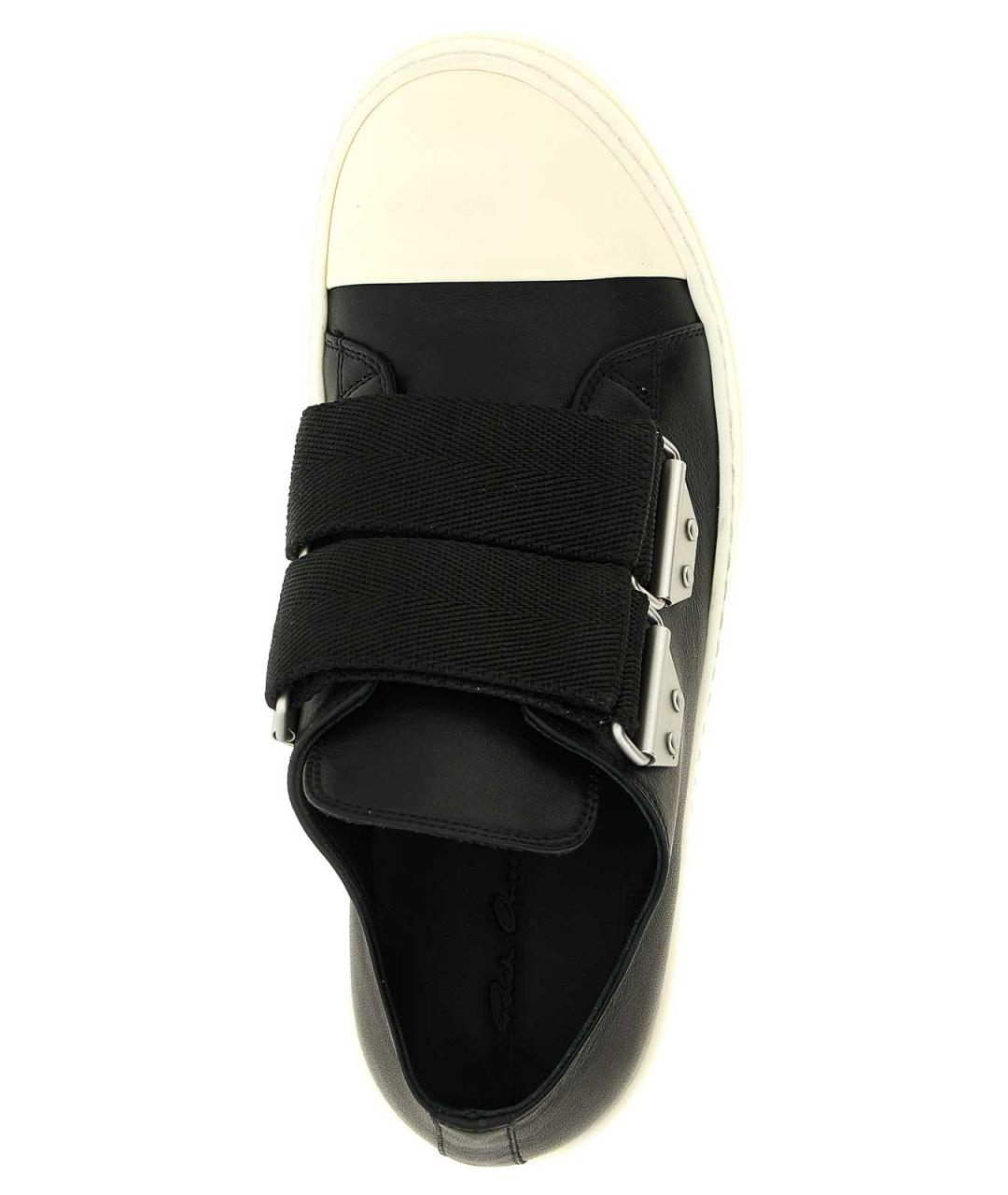 RICK OWENS Черные кожаные низкие кроссовки / кеды, фото 4