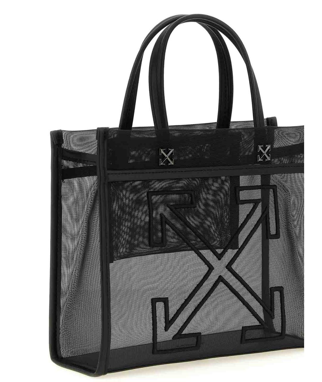 OFF-WHITE Черная синтетическая сумка тоут, фото 3