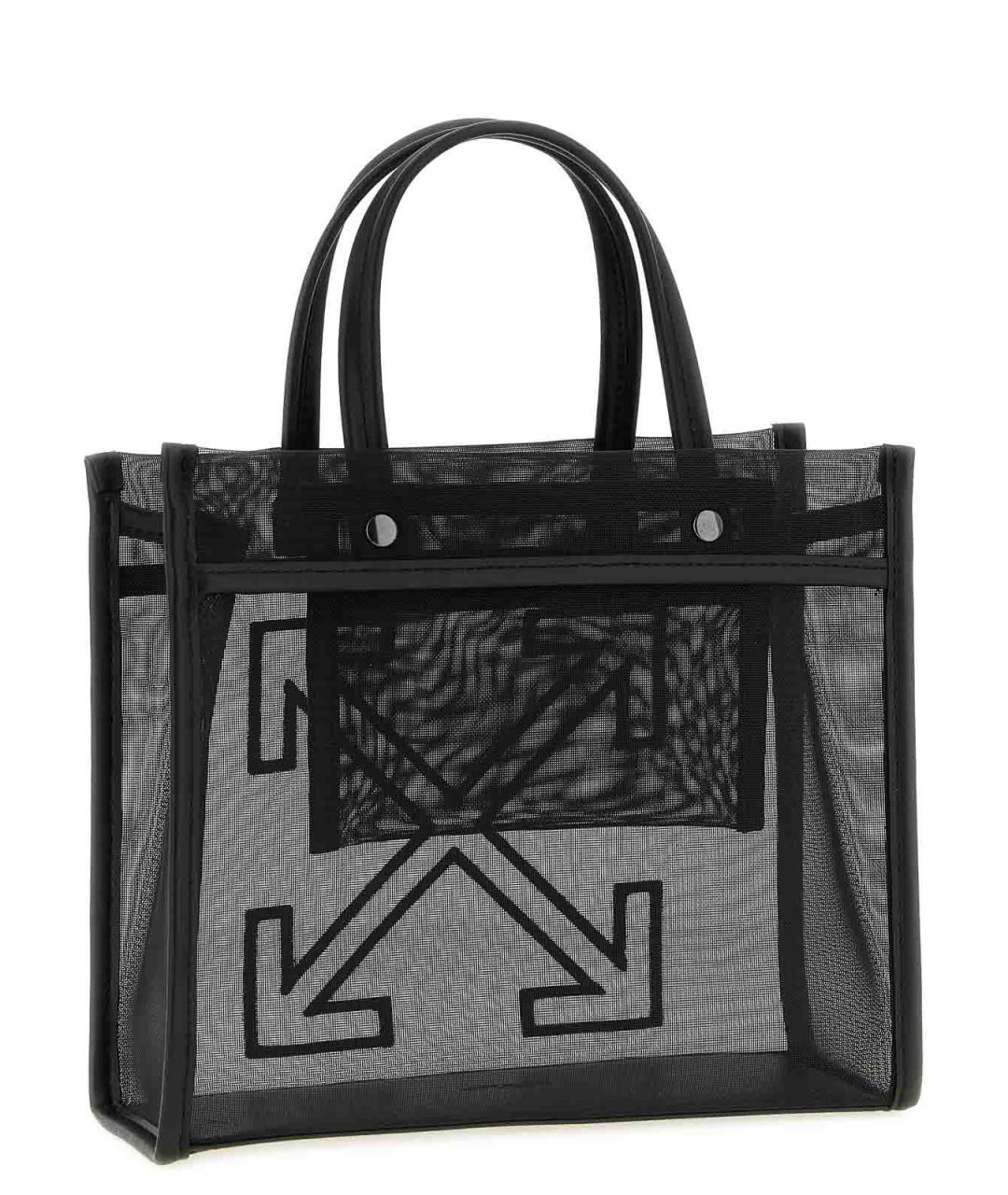 OFF-WHITE Черная синтетическая сумка тоут, фото 2