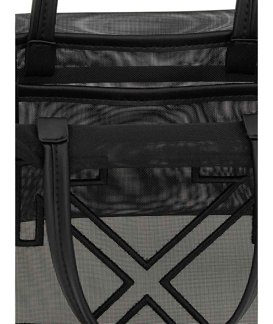 OFF-WHITE Черная синтетическая сумка тоут, фото 4