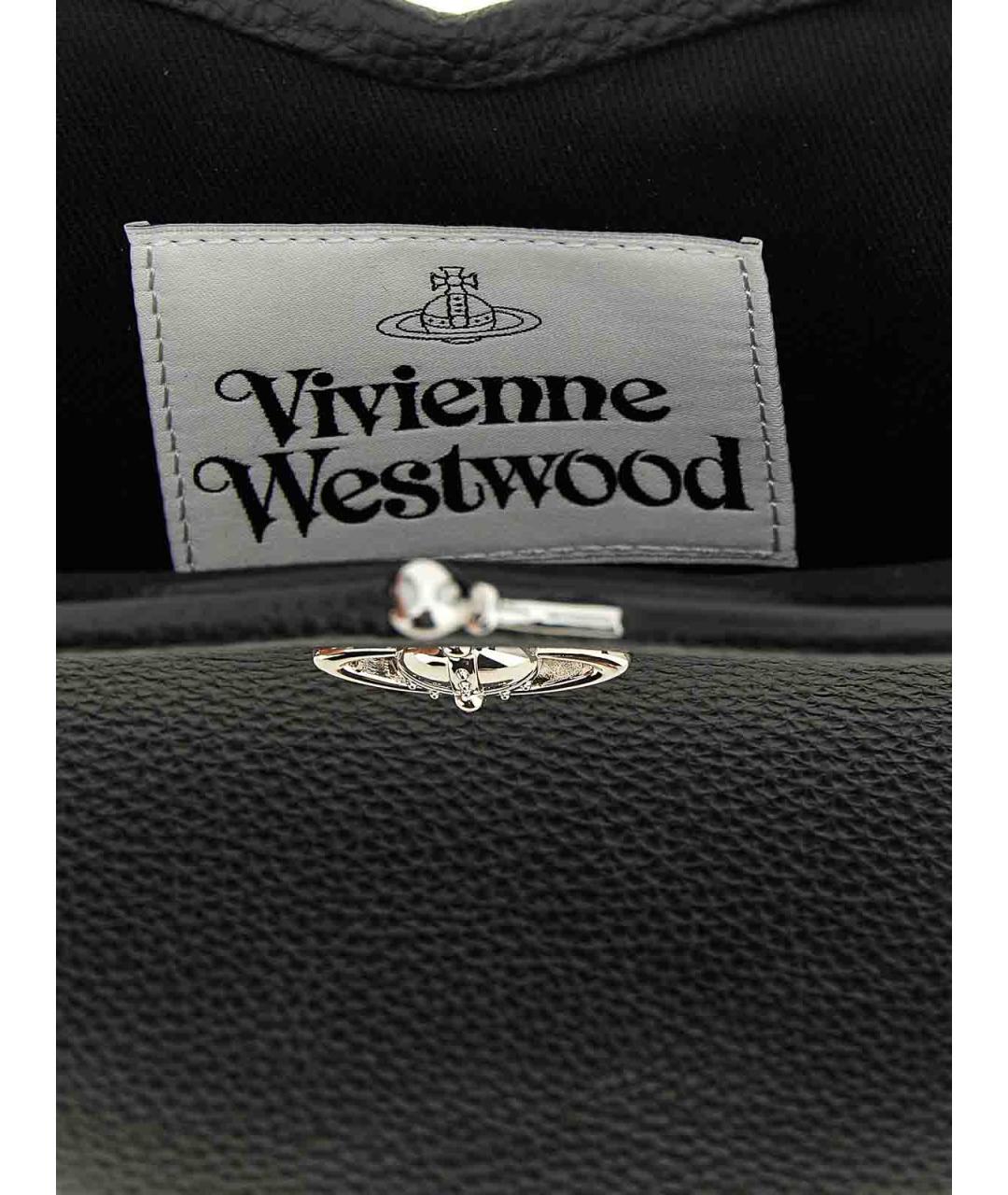 VIVIENNE WESTWOOD Черная кожаная сумка тоут, фото 4