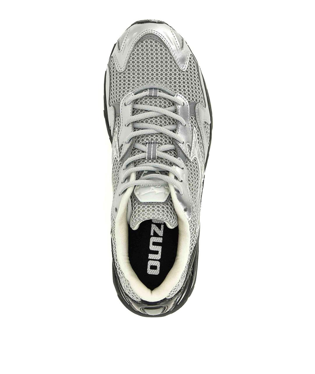 MIZUNO Серебряные кожаные низкие кроссовки / кеды, фото 4