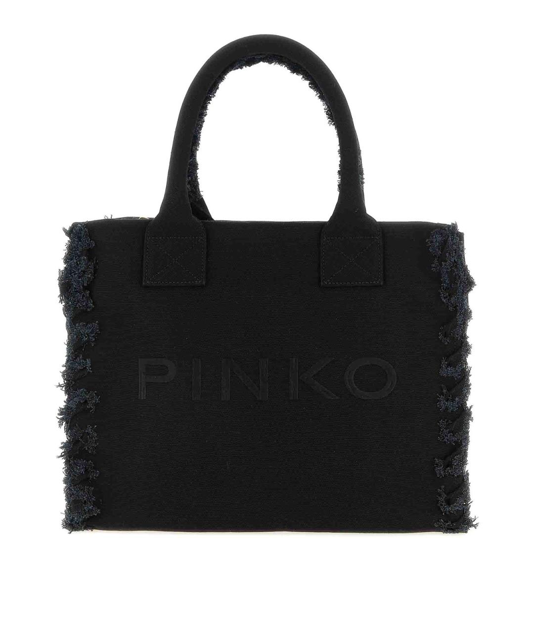 PINKO Черная тканевая сумка тоут, фото 1