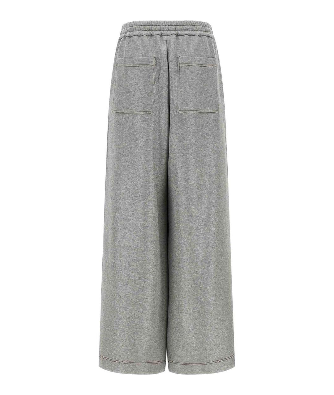 BRUNELLO CUCINELLI Серые хлопковые спортивные брюки и шорты, фото 2