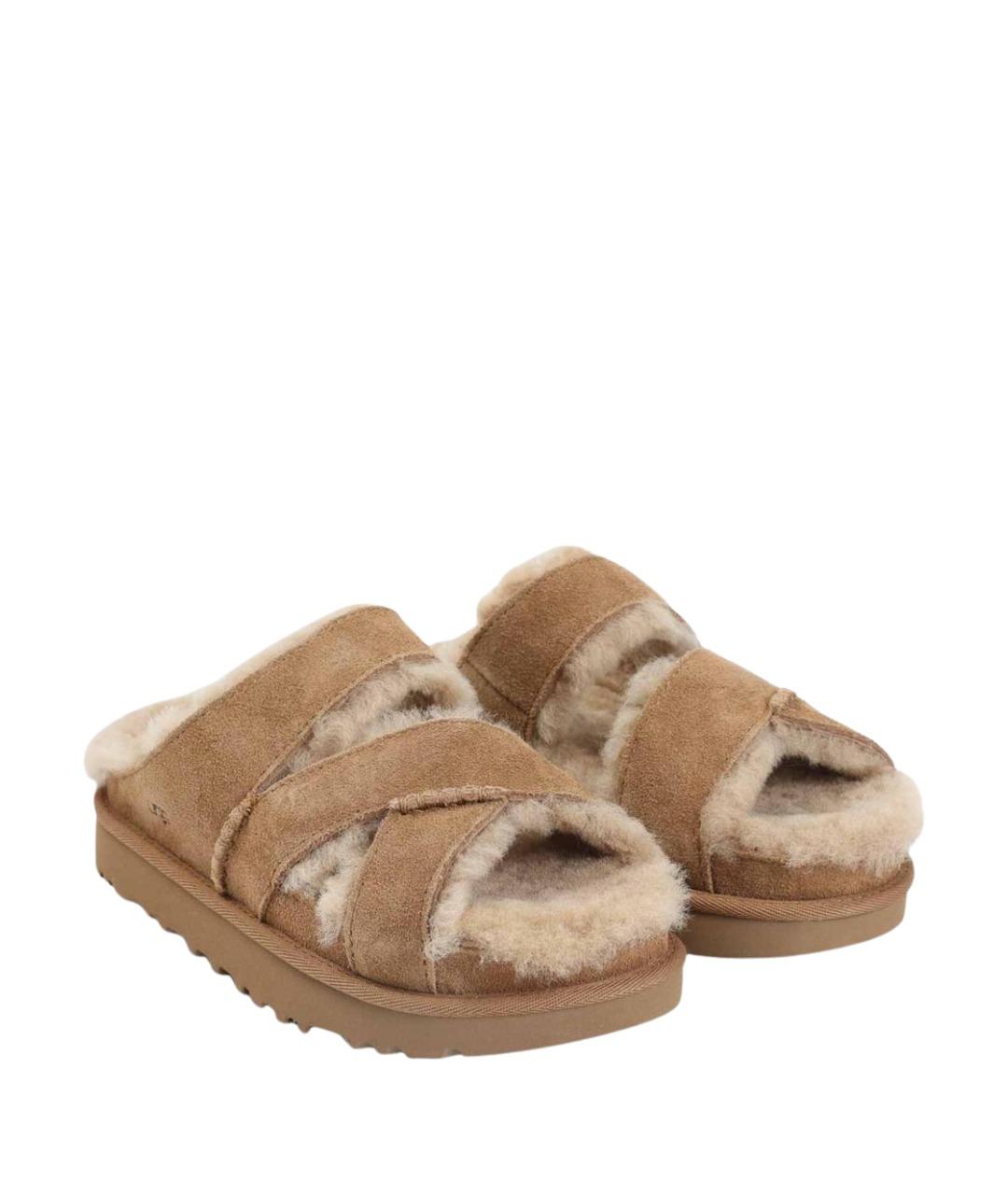 UGG AUSTRALIA Коричневые замшевые сандалии, фото 3