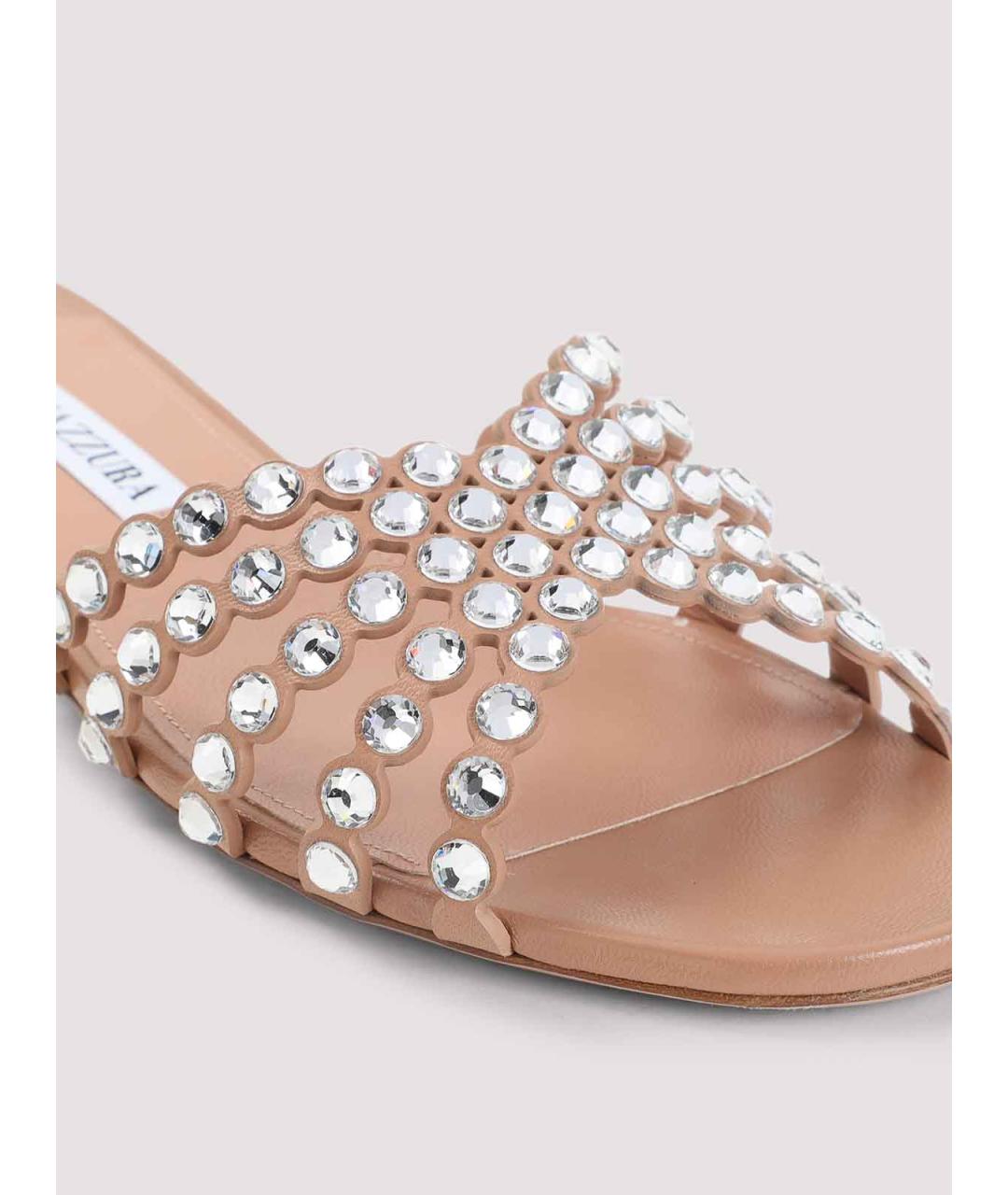 AQUAZZURA Розовые кожаные сандалии, фото 4