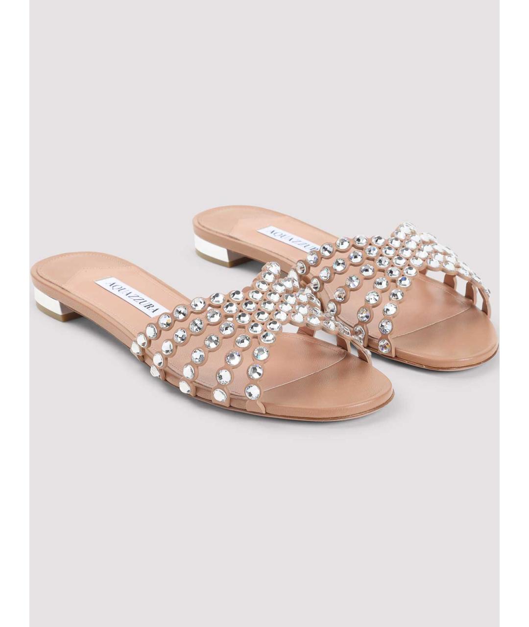 AQUAZZURA Розовые кожаные сандалии, фото 3