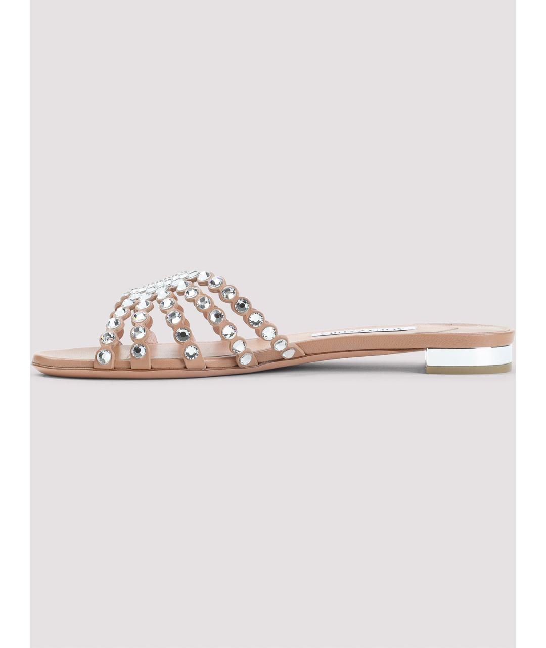 AQUAZZURA Розовые кожаные сандалии, фото 2