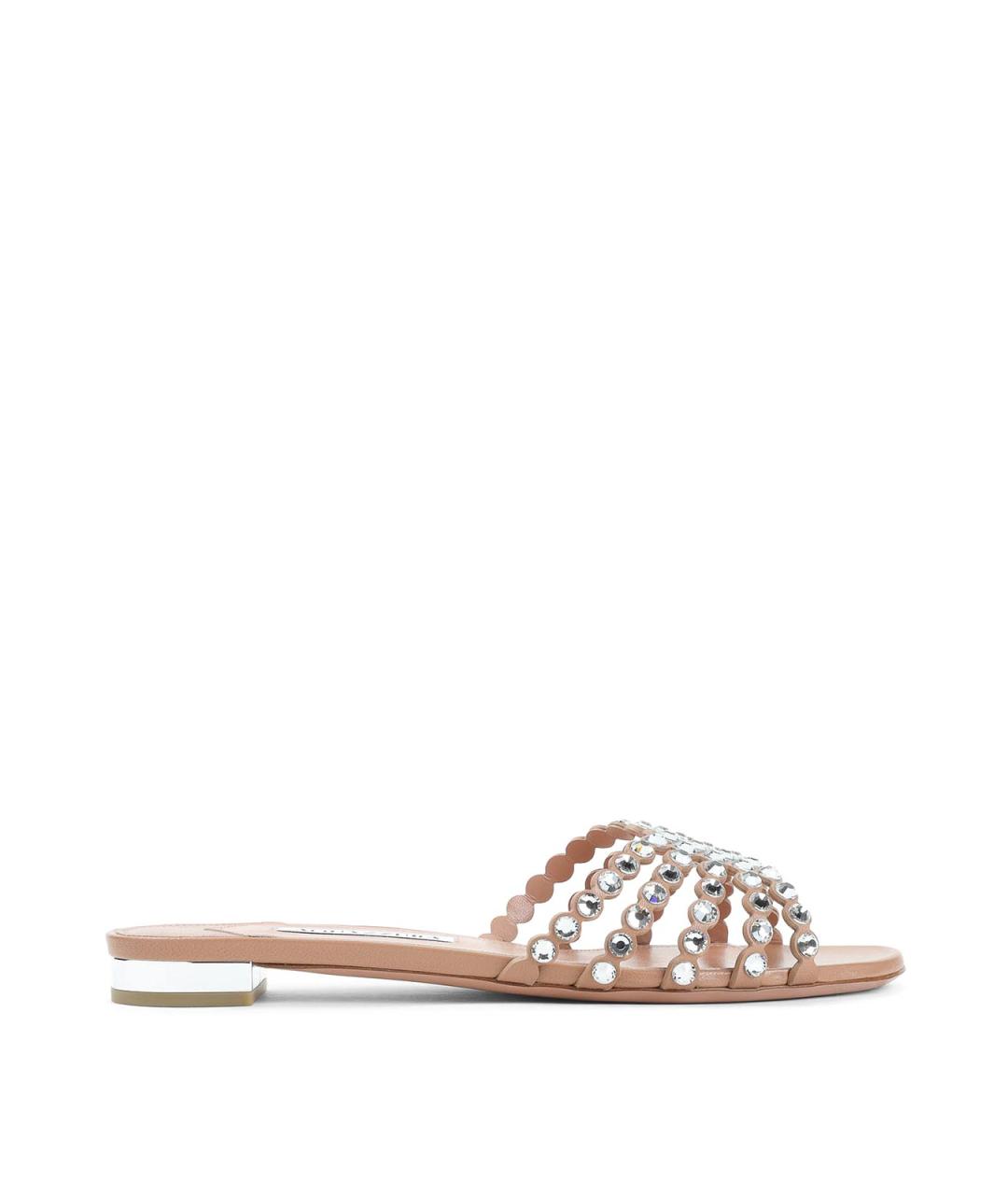 AQUAZZURA Розовые кожаные сандалии, фото 1