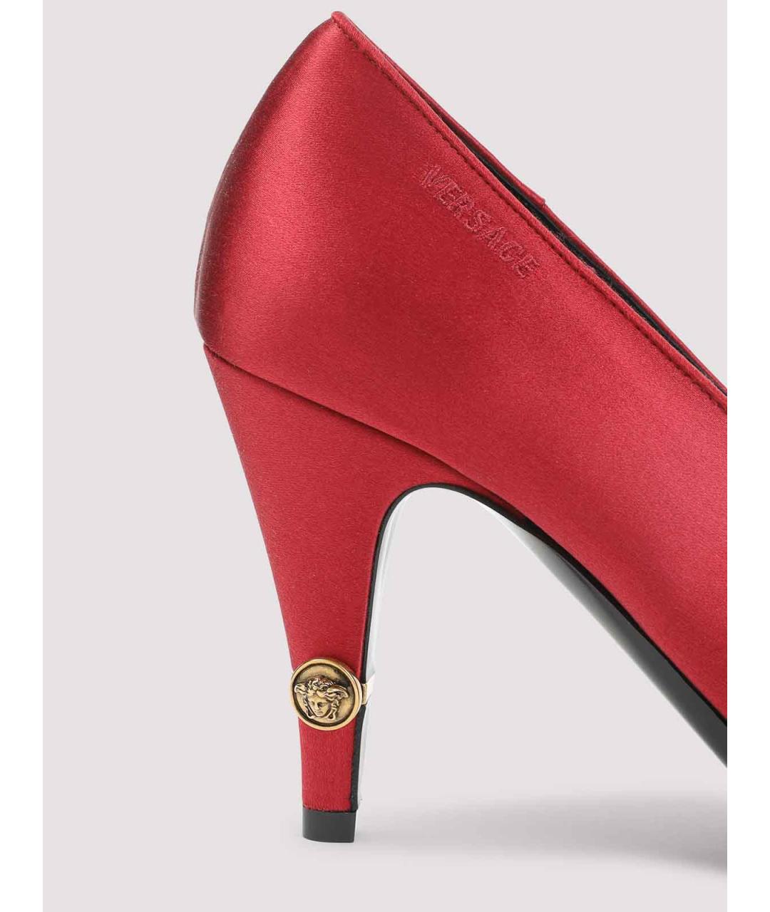 VERSACE Красные текстильные туфли, фото 4