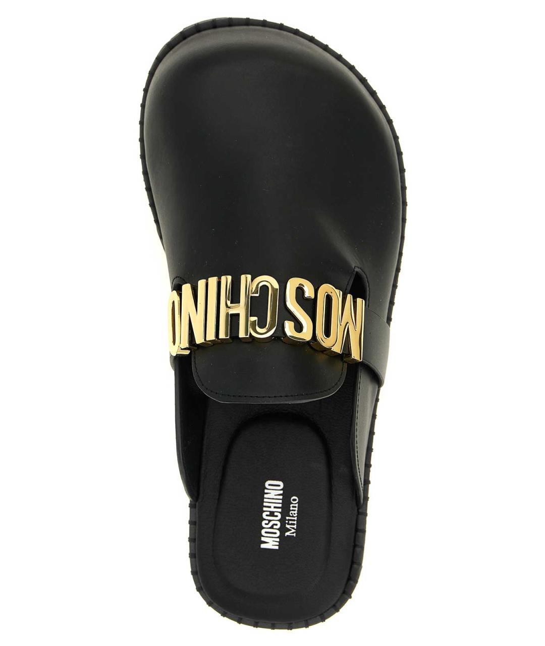 MOSCHINO Черные кожаные сандалии, фото 4