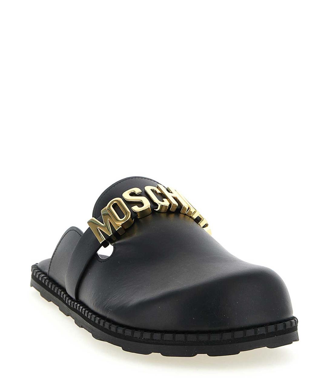 MOSCHINO Черные кожаные сандалии, фото 2