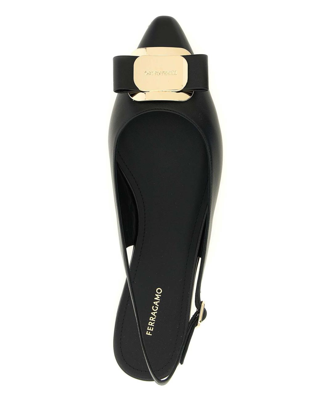 FERRAGAMO Черные балетки, фото 4