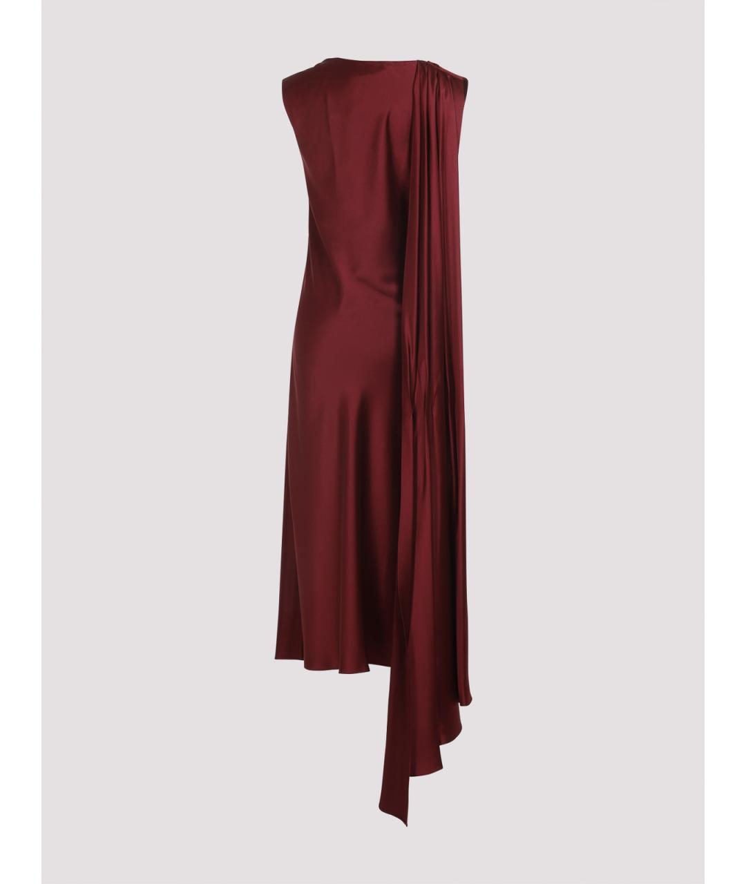 MAX MARA Бордовое шелковое повседневное платье, фото 2