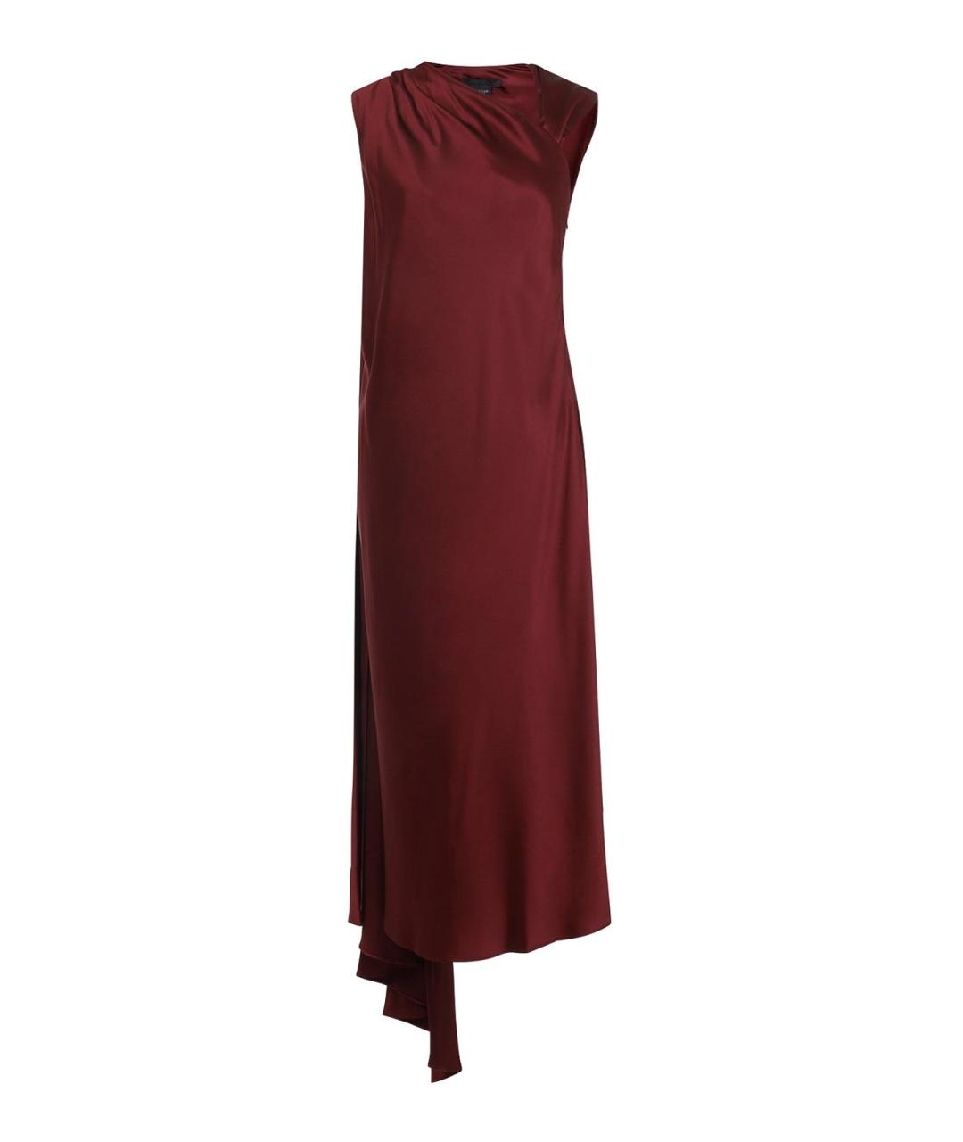 MAX MARA Бордовое шелковое повседневное платье, фото 1