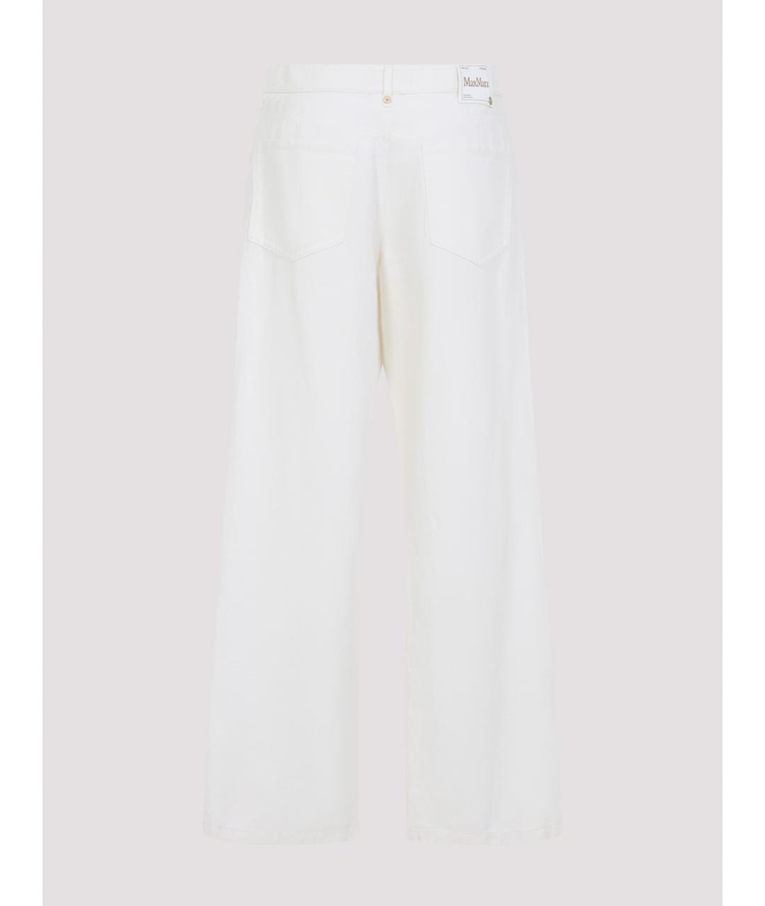 'S MAX MARA Белые хлопковые брюки широкие, фото 2